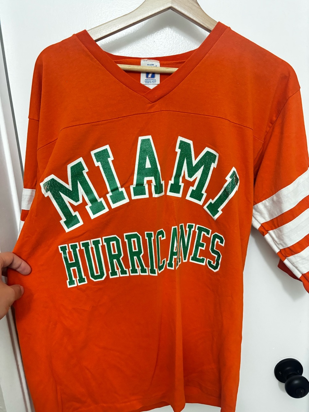 Vintage Miami Hurricanes V-Neck Tee - logo 7